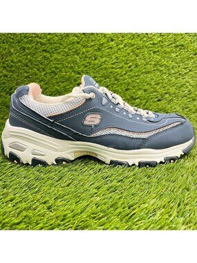 Skechers D'Lites Biggest Fan Womens Size 8.5EE Blue White Running Shoes Sneakers